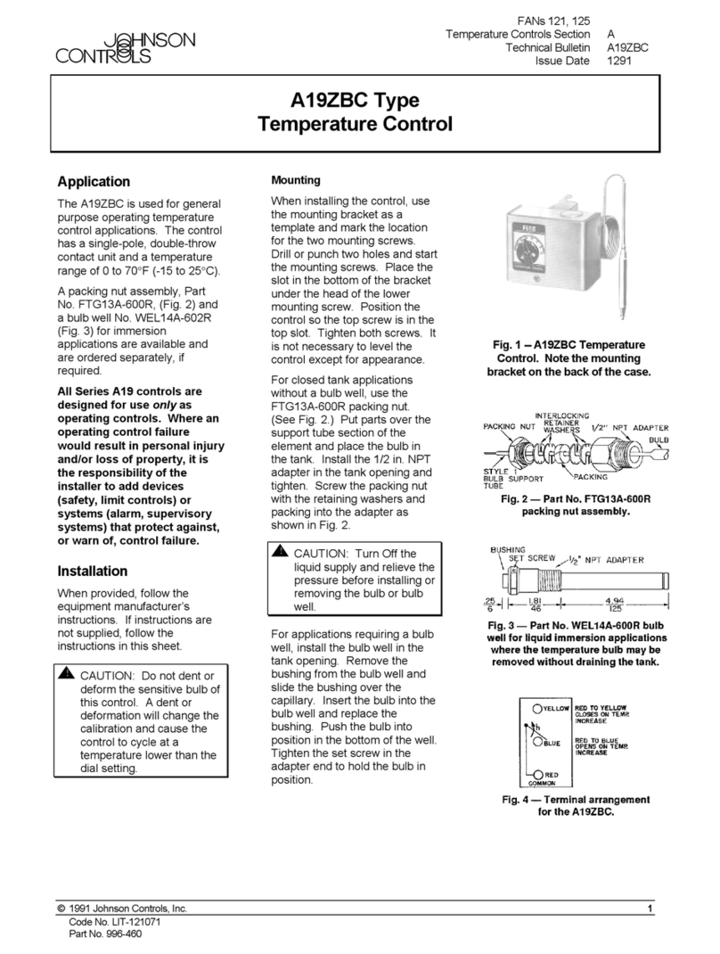 Johnson Controls A19ZBC Series Service manual Johnson Controls A19ZBC Series Service manual