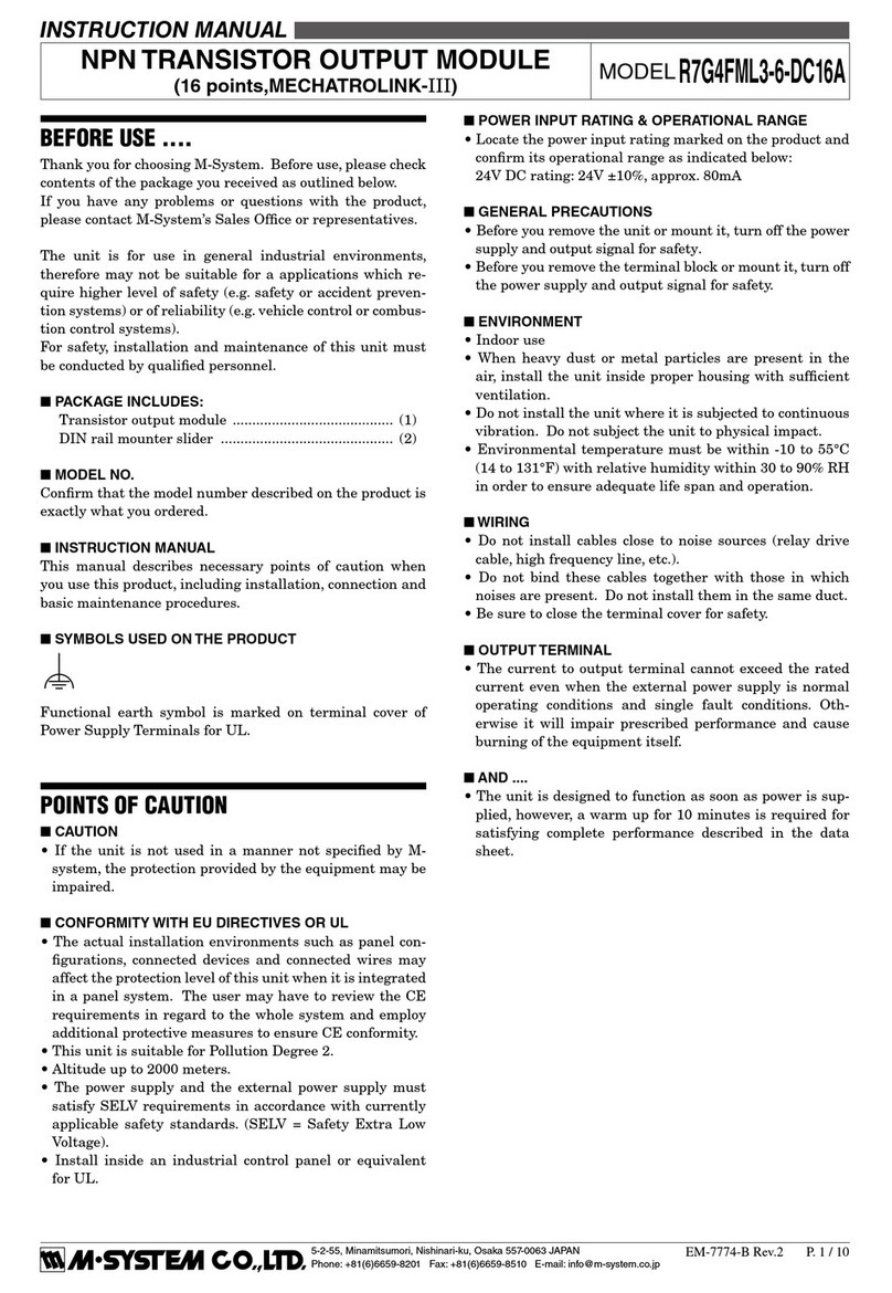 M-system R7G4FML3-6-DC16A instruction manual