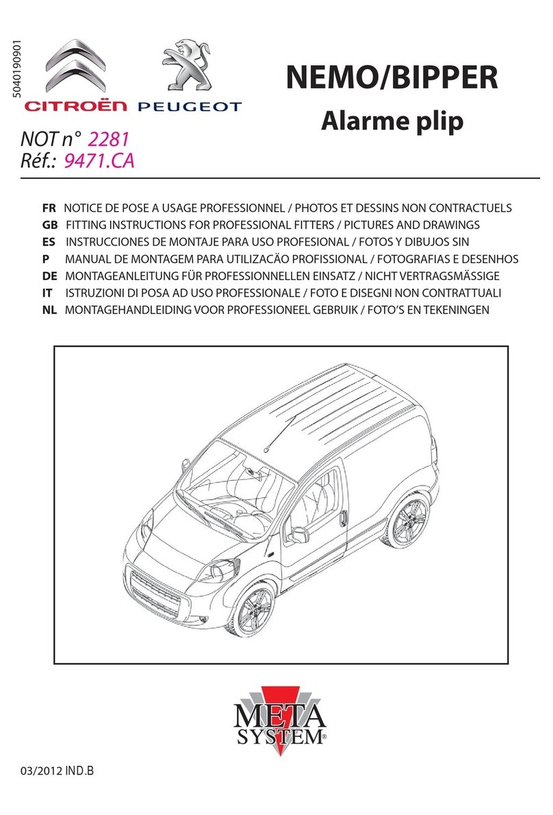 MetaSystem 9471.CA FITTING INSTRUCTIONS FOR PROFESSIONAL FITTERS /PICTURES AND DRAWINGS