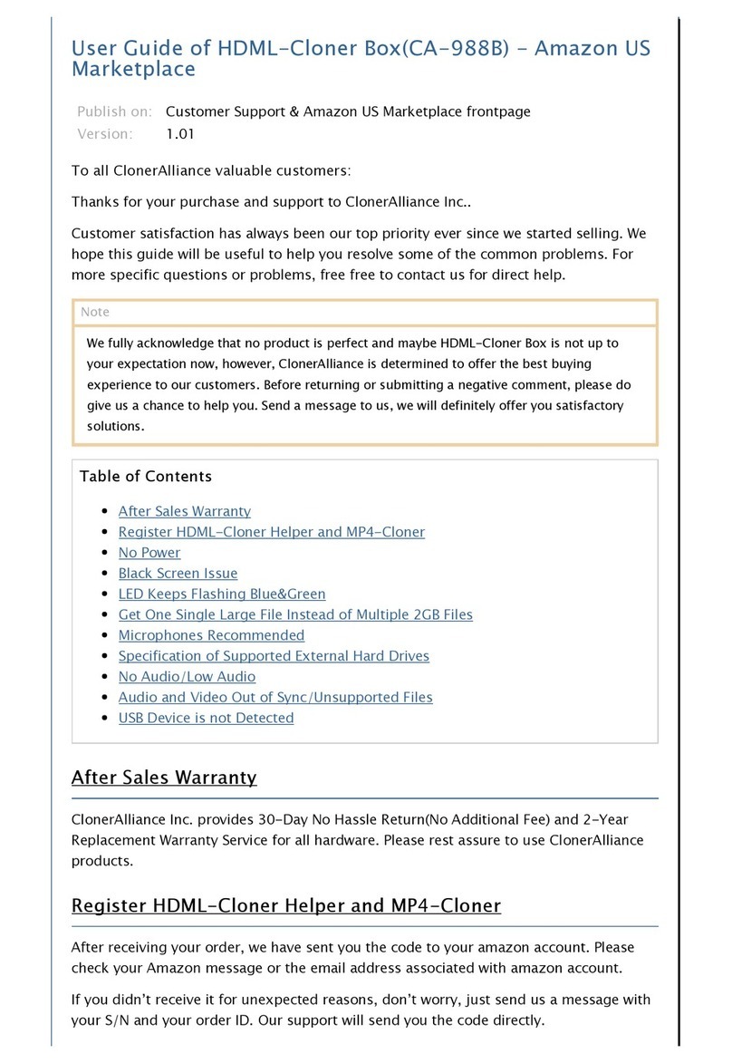 Amazon HDML-Cloner Box User manual