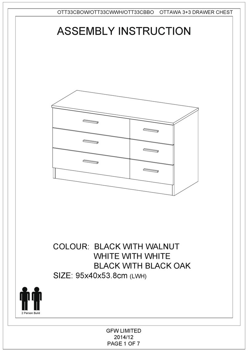 GFW OTTAWA 3+3 DRAWER CHEST OTT33CBOW Assembly instruction