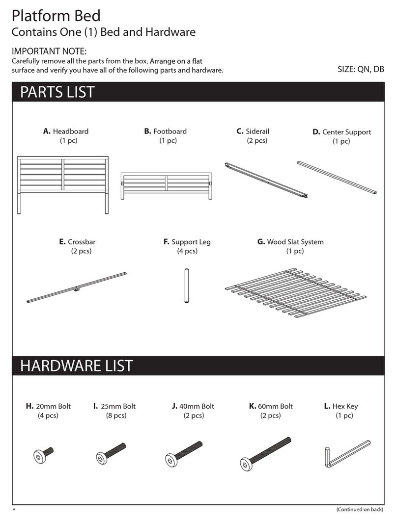 Hanover Tiffany Platform Bed User manual