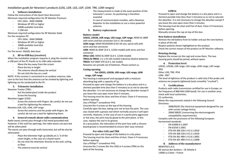 newsteo LGR Series installation guide
