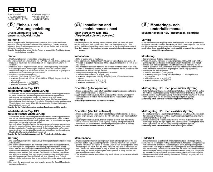 Festo HEL Series Instruction Manual