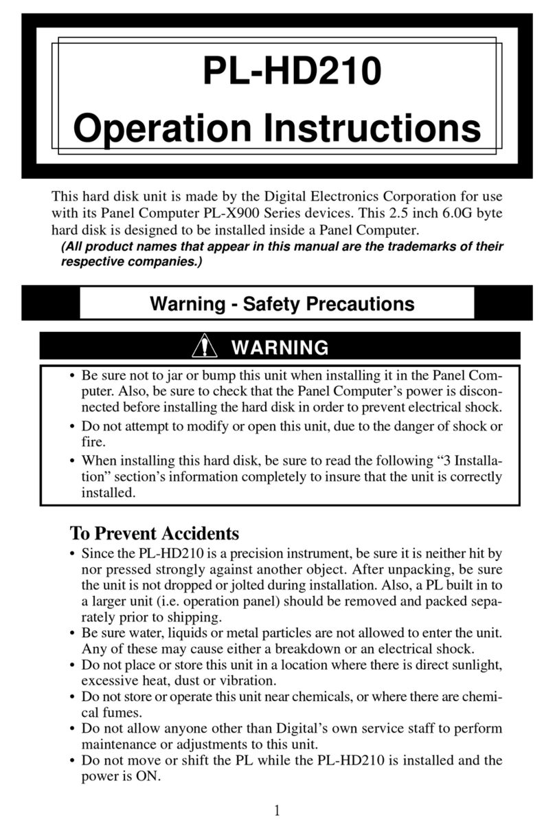 Digital Electronics Corporation PL-HD210 User manual