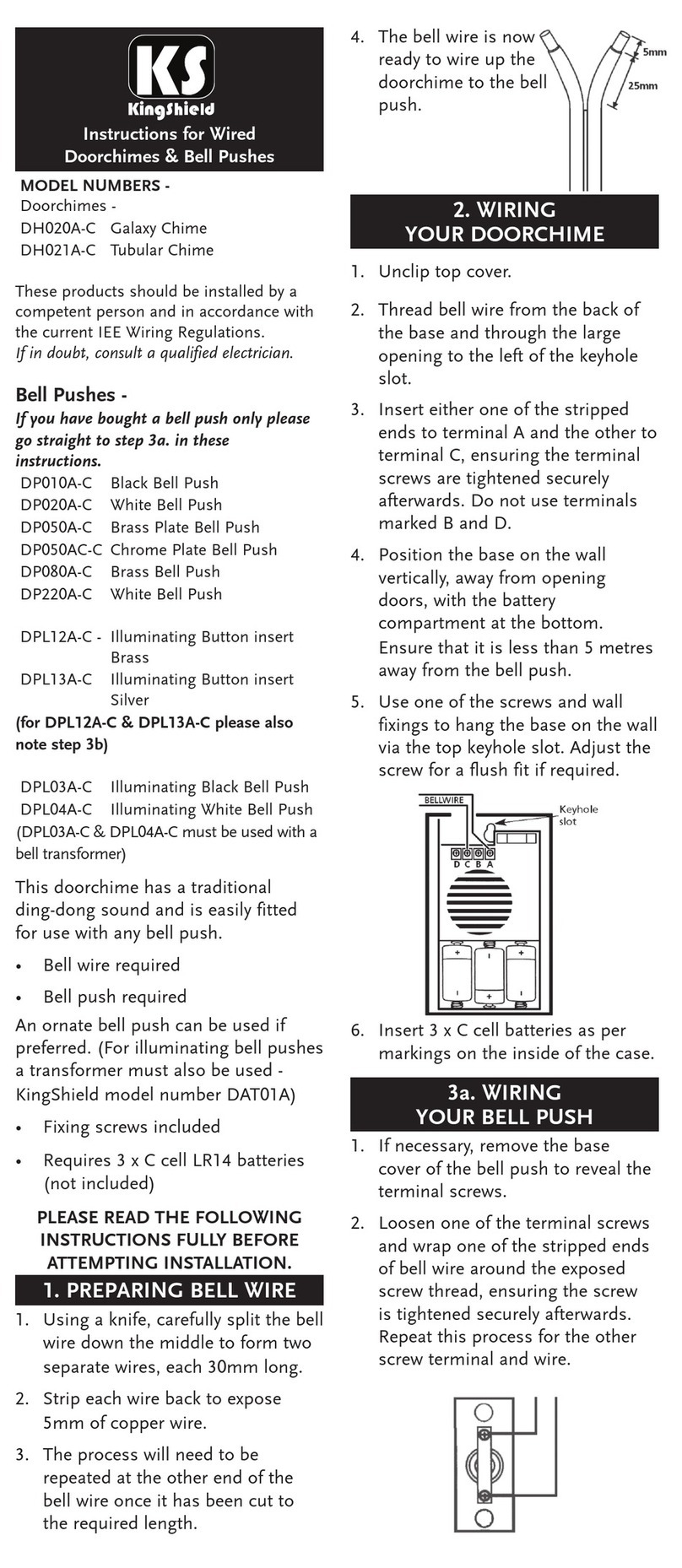 KingShield DH020A-C instructions