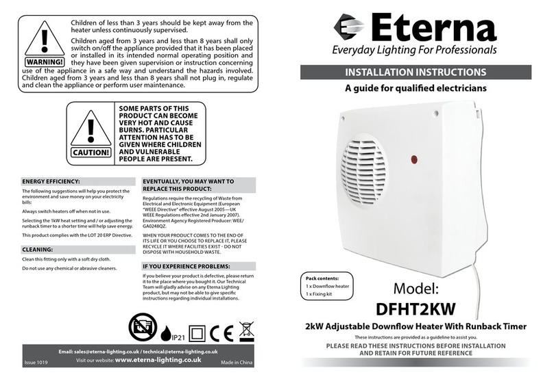 Eterna DFHT2KW installation instructions