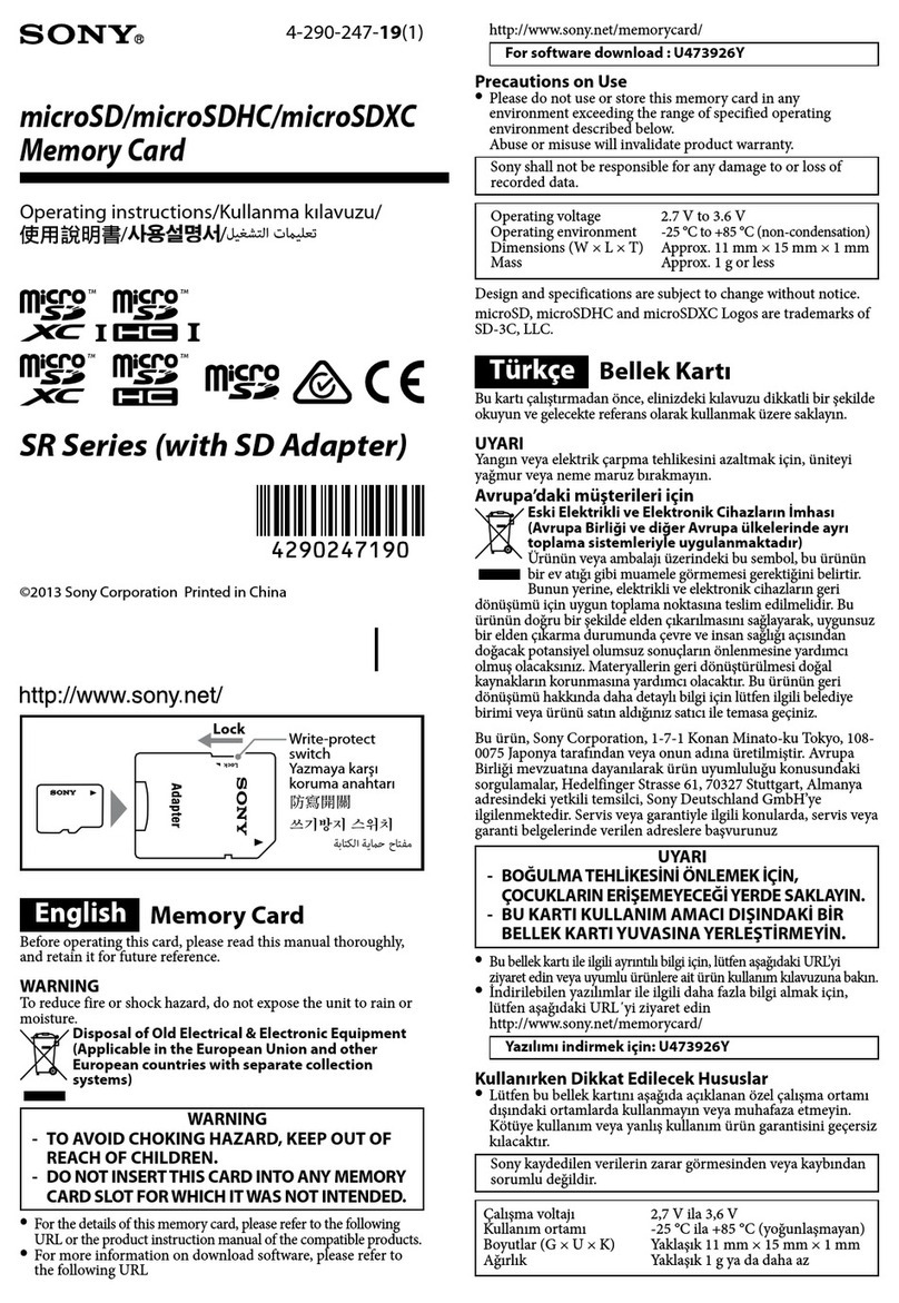 Sony SR Series User manual Sony SR Series User manual