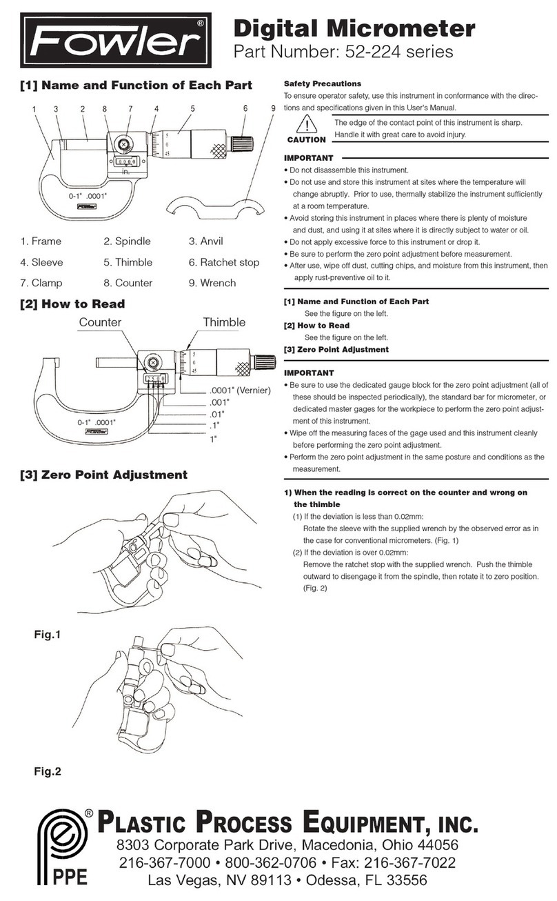 PPE Fowler 52-224 Series instructions
