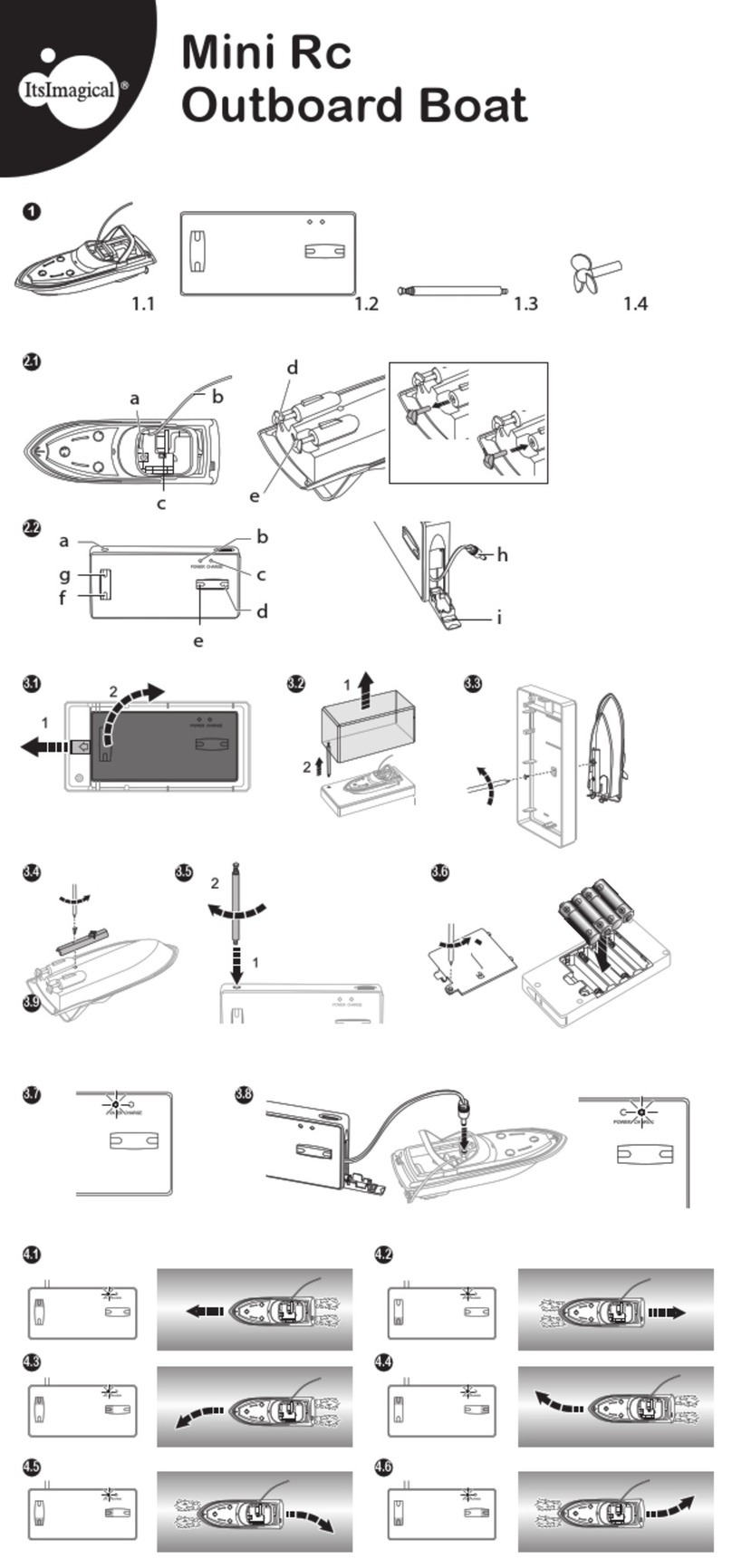 IMAGINARIUM Mini Rc Outboard Boat operating manual