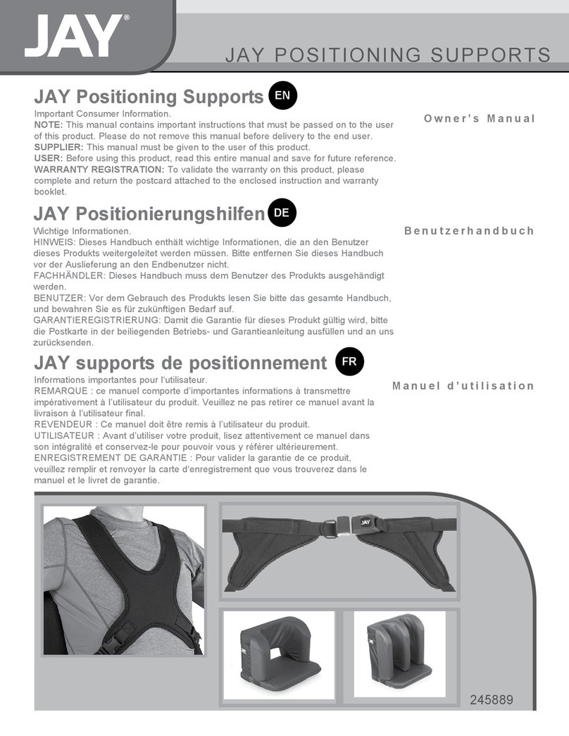 Sunrise Medical Jay Two Point Pelvic Positioning Belts User manual