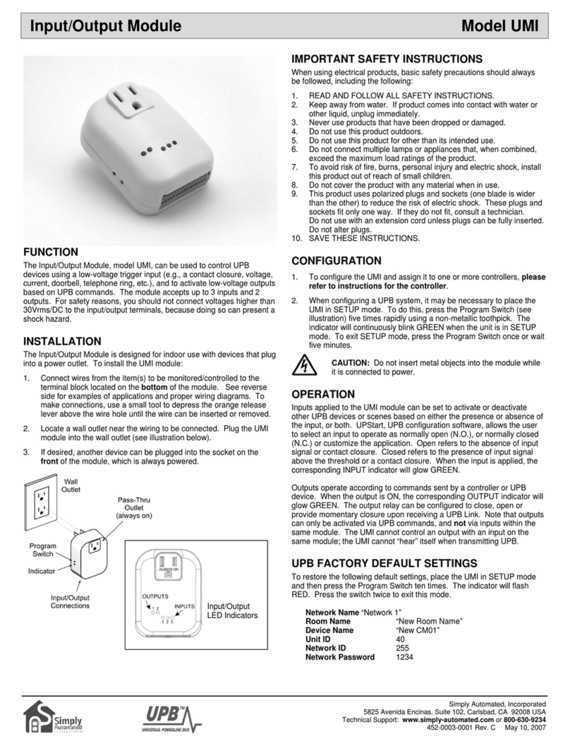 Simply Automated UMI User manual