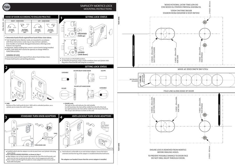 Assa Abloy Yale SIMPLICITY Mounting instructions