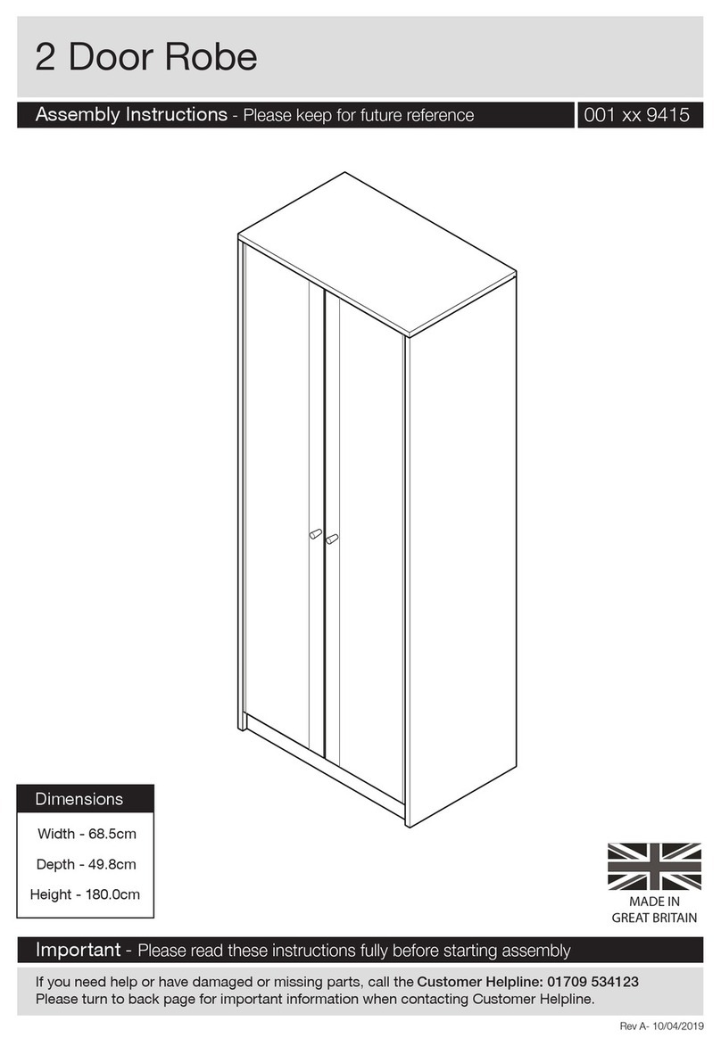 J D Williams 2 Door 1 Shelf Mirrored Robe User manual