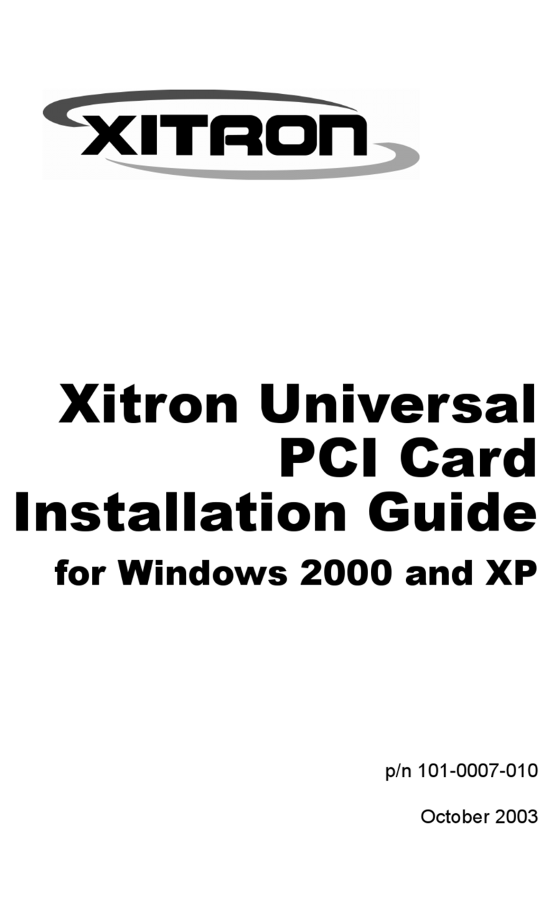 XITRON 101-0007-010 installation guide