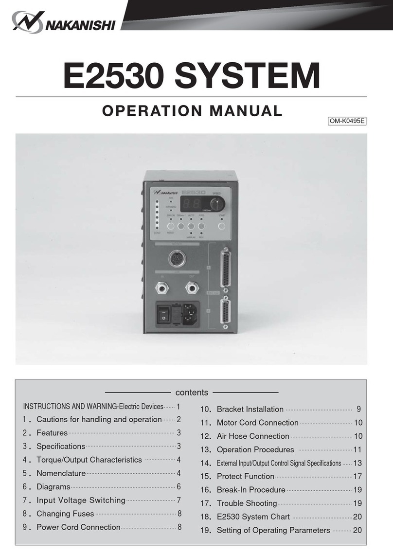 Nakanishi E2530 SYSTEM Operation manual Nakanishi E2530 SYSTEM Operation manual