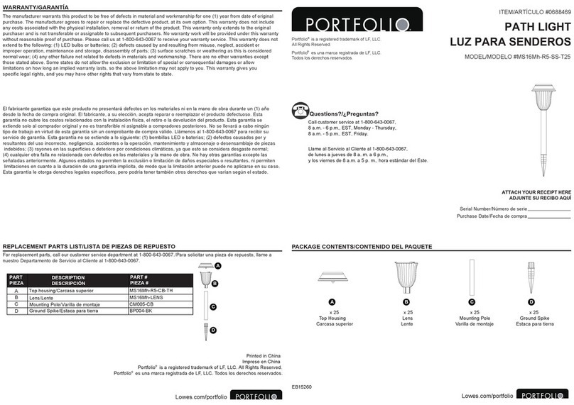 LF PORTFOLIO MS16Mh-R5-SS-T25 manual