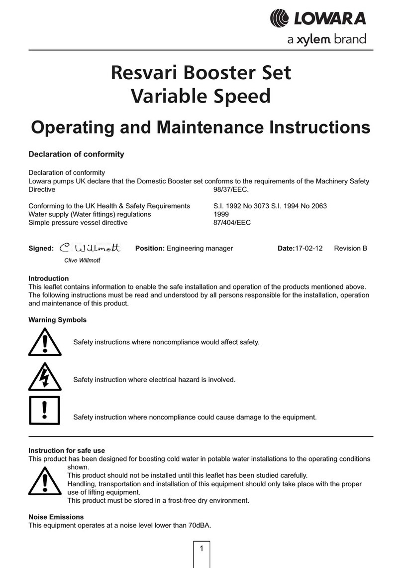 Xylem LOWARA Resvari Operating and maintenance instructions