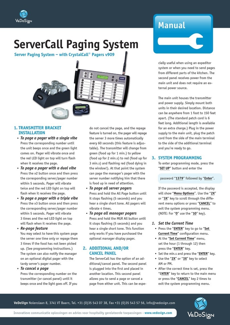 VeDoSign ServerCall CrystalCall v909 manual