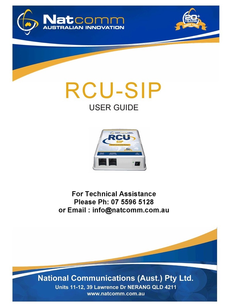 NatComm RCU-SIP user guide
