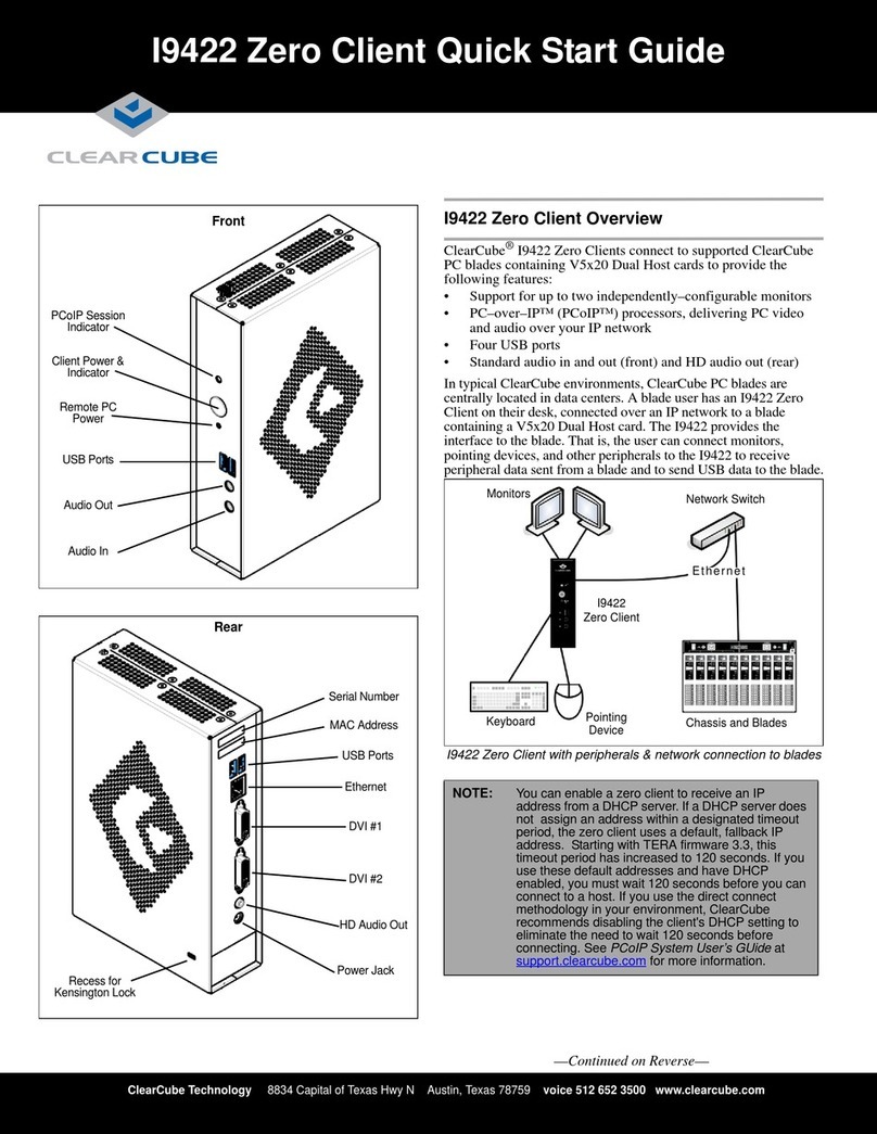 ClearCube I9422 Zero Client quick start guide