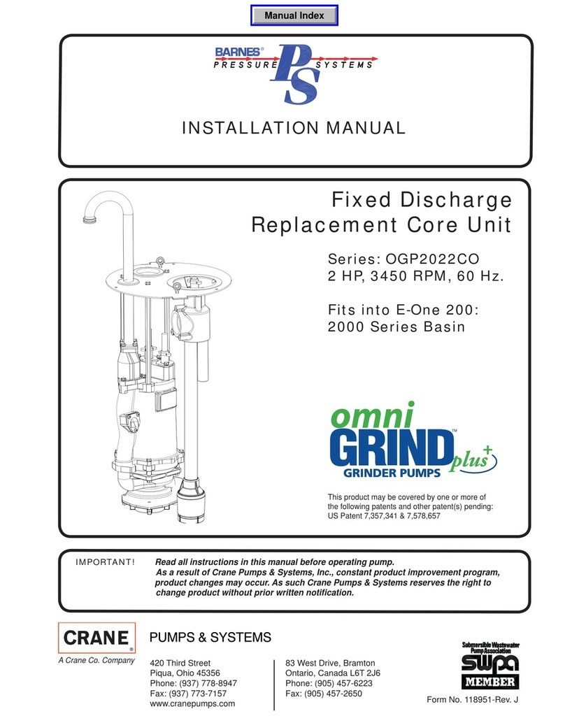 Crane Barnes PS Omni Grind Plus OGP2022CO Series User manual