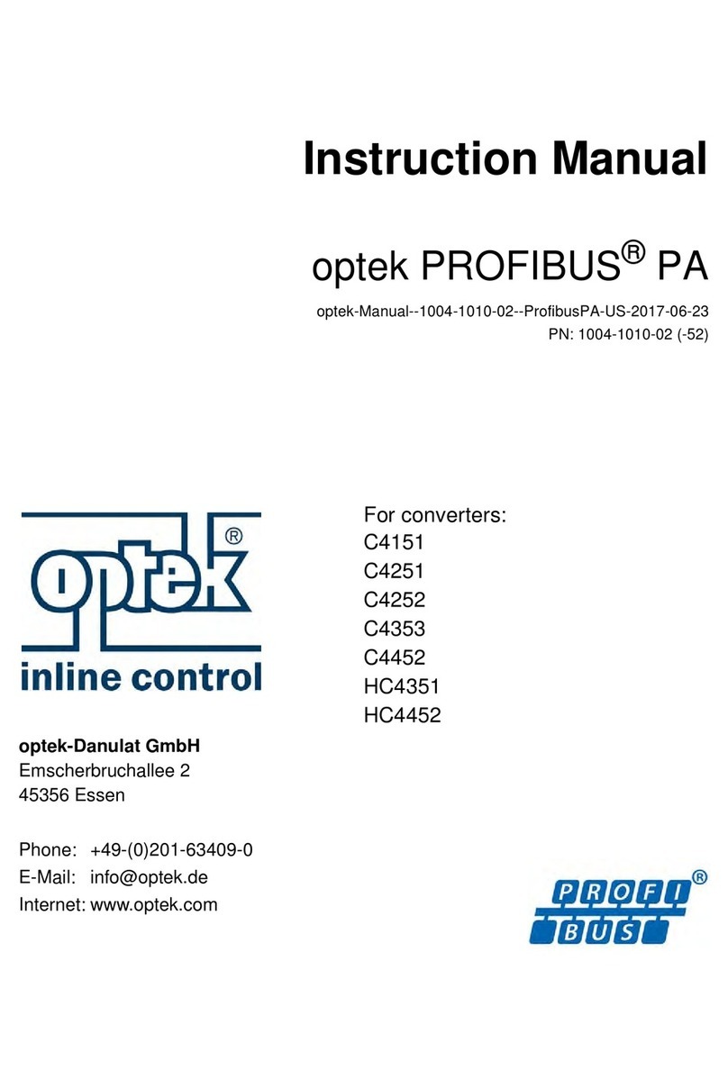 Optek PROFIBUS C4151 instruction manual