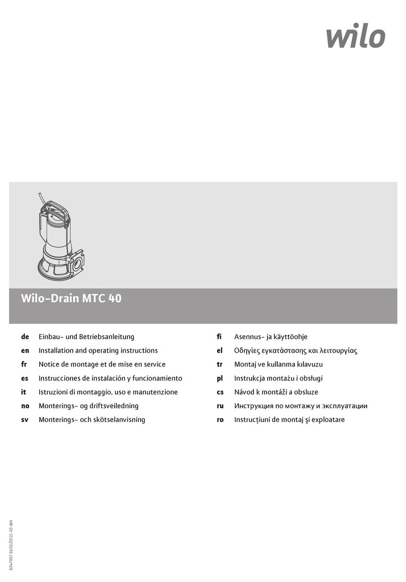 Wilo Drain MTC 40 Installation and operating instructions Wilo Drain MTC 40 Installation and operating instructions