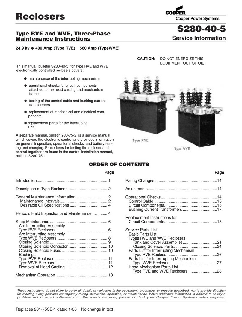 Cooper Power Systems RVE Technical specifications