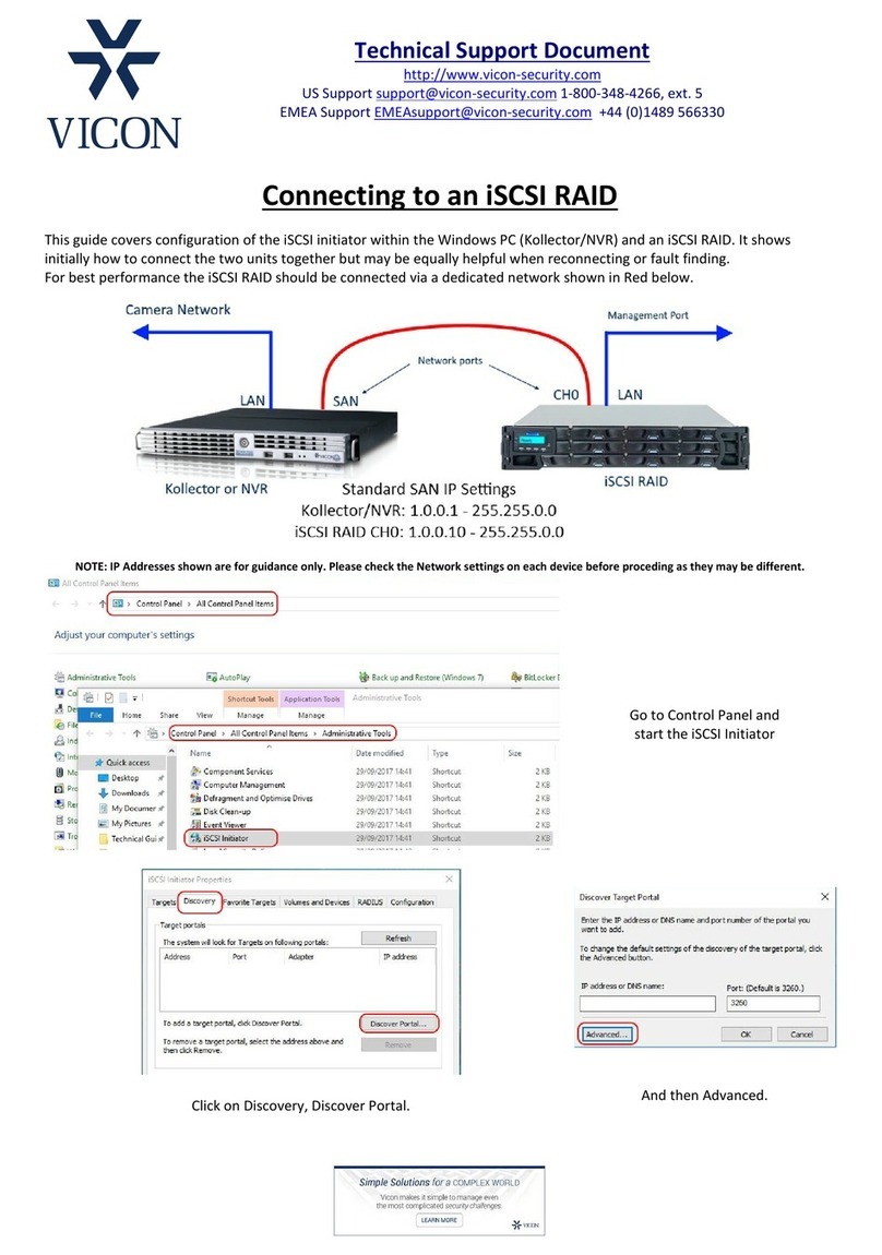 Vicon iSCSI RAID Technical manual