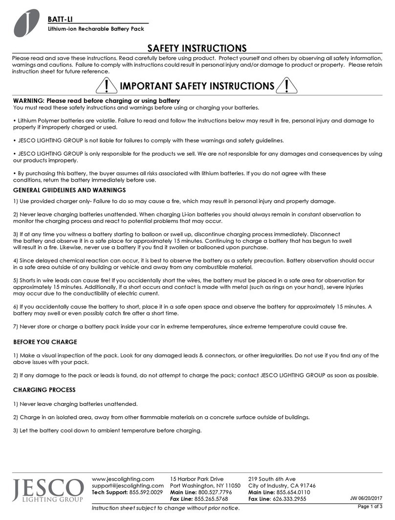 Jesco BATT-LI instruction sheet Jesco BATT-LI instruction sheet