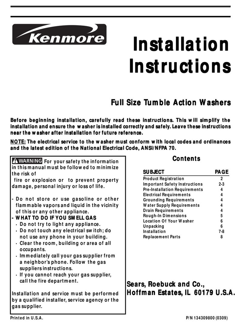 Kenmore 134309800 User manual