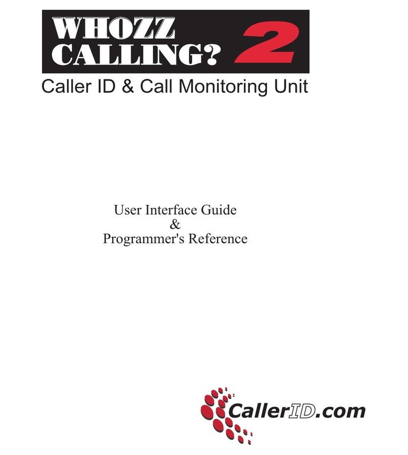 CallerID WHOZZ CALLING 2 User Interface Guide & Programmer's Reference