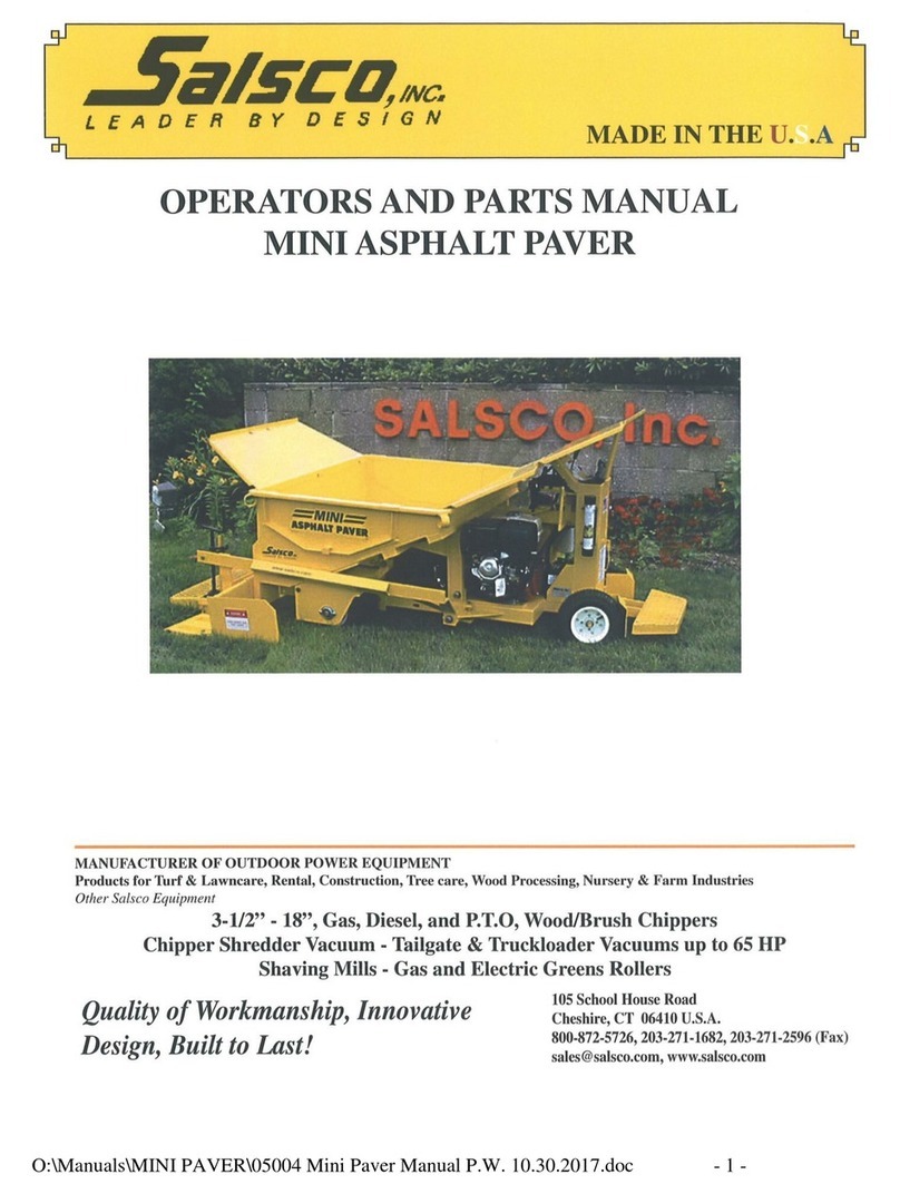 Salsco MINI ASPHALT PAVER Operator and parts manual
