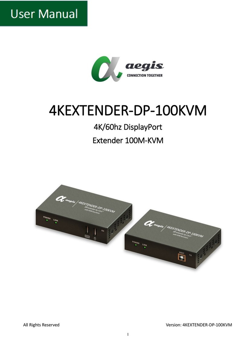 Aegis 4KEXTENDER-DP-100KVM User manual
