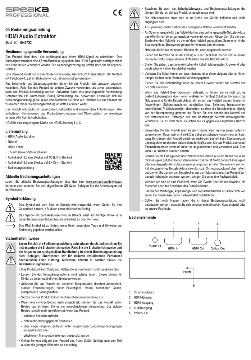 Speaka Professional 1549722 operating instructions