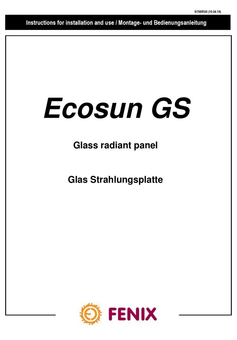 Fenix Ecosun GS Series Instructions for installation and use Fenix Ecosun GS Series Instructions for installation and use