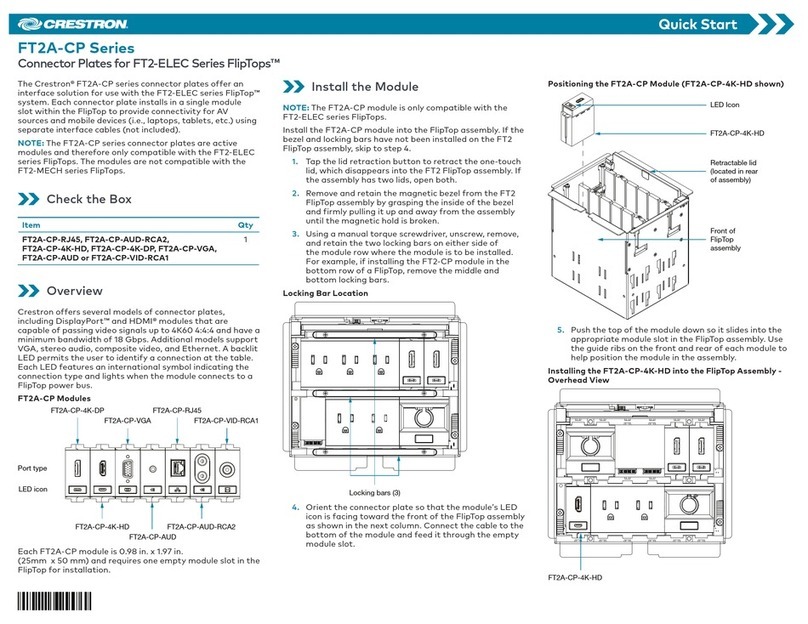 Crestron FT2A-CP Series quick start