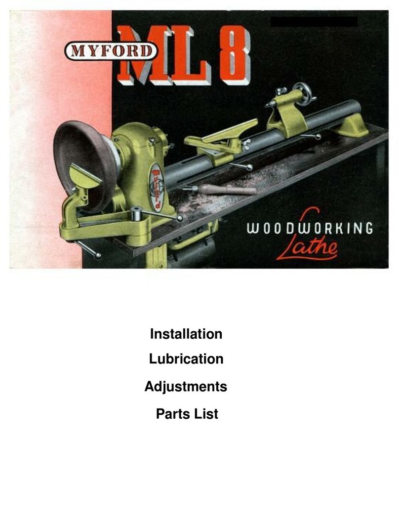 Myford ML 8 Installation, Lubrication, Adjustments, Parts List