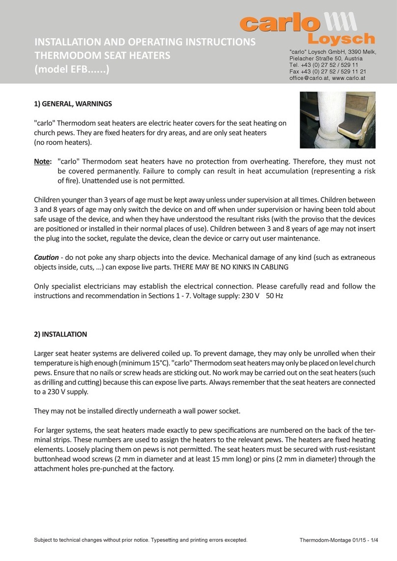 Carlo Loysch Thermodom EFB Series Installation and operating instructions