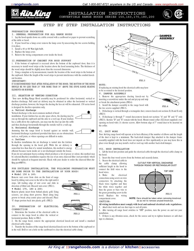 Air King Series 150 installation instructions