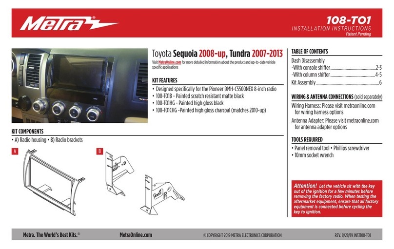Metra Electronics 108-TO1 Series User manual