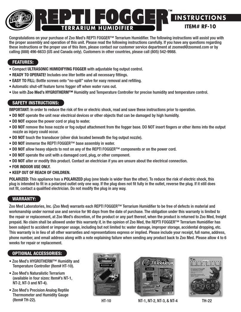 Zoo Med REPTI FOGGER RF-10 instructions