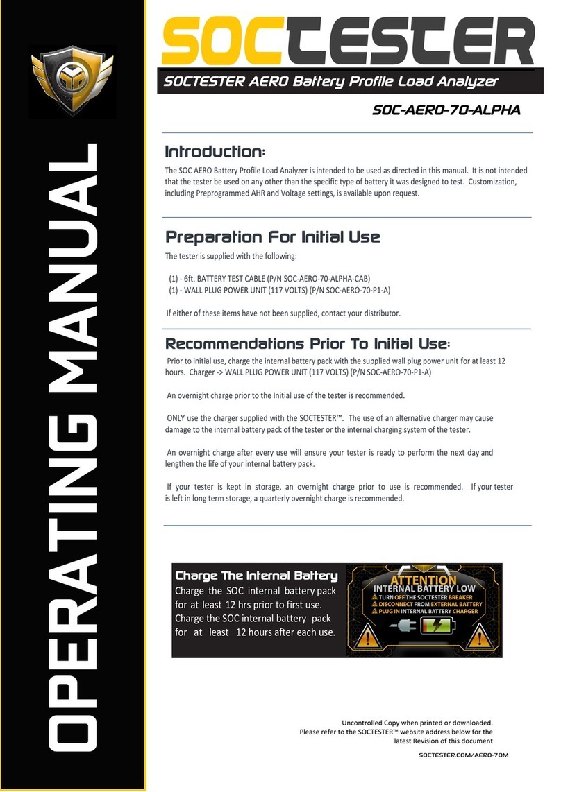 SOCTESTER SOC AERO operating manual