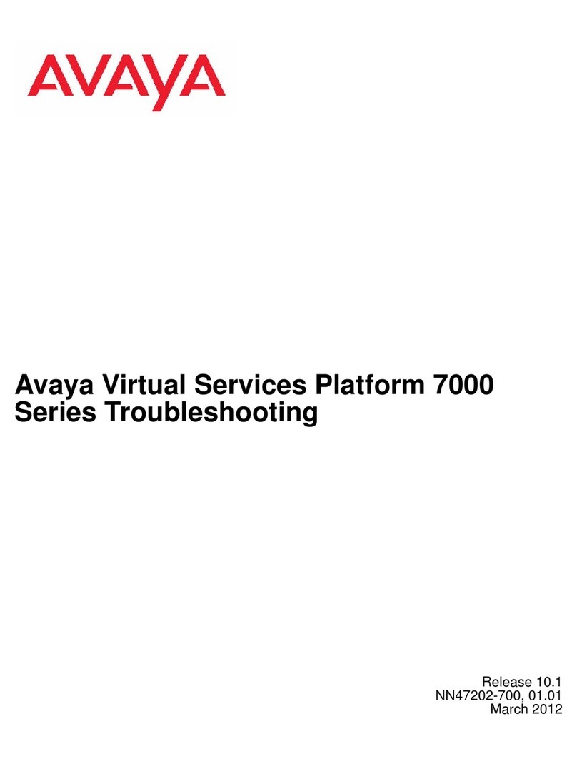 Avaya Virtual Services Platform 7000 Series Operating instructions