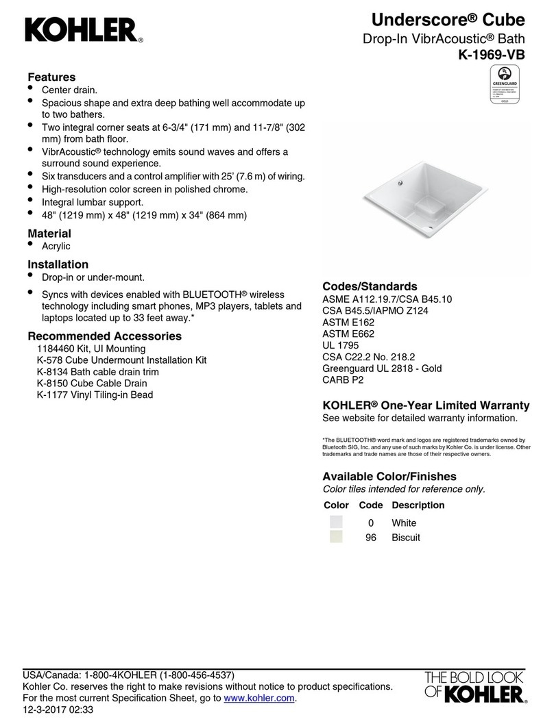 Kohler Underscore Cube K-1969-VB User guide Kohler Underscore Cube K-1969-VB User guide