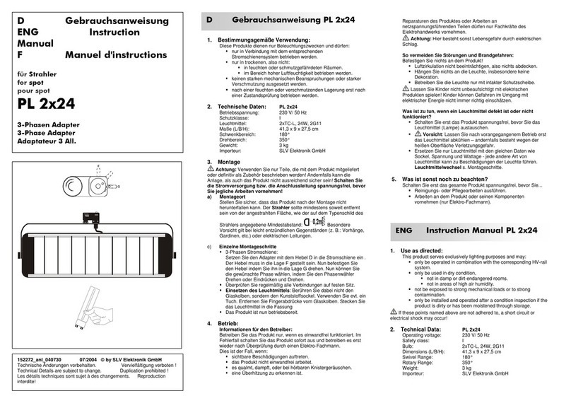 SLV Elektronik PL 2x24 manual