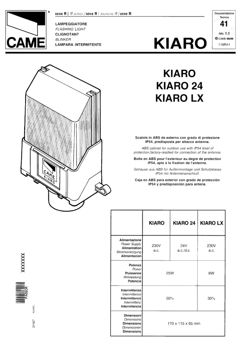 CAME R Series quick start guide