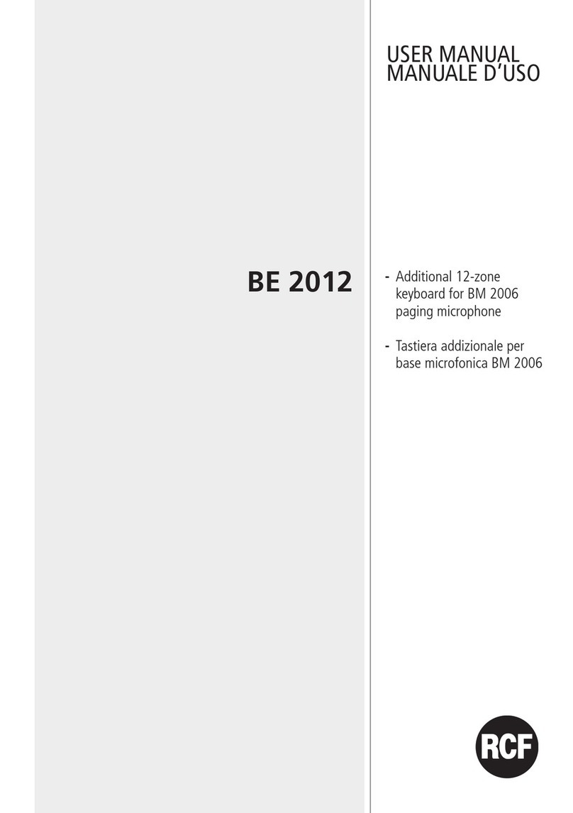 RCF BE 2012 user manual
