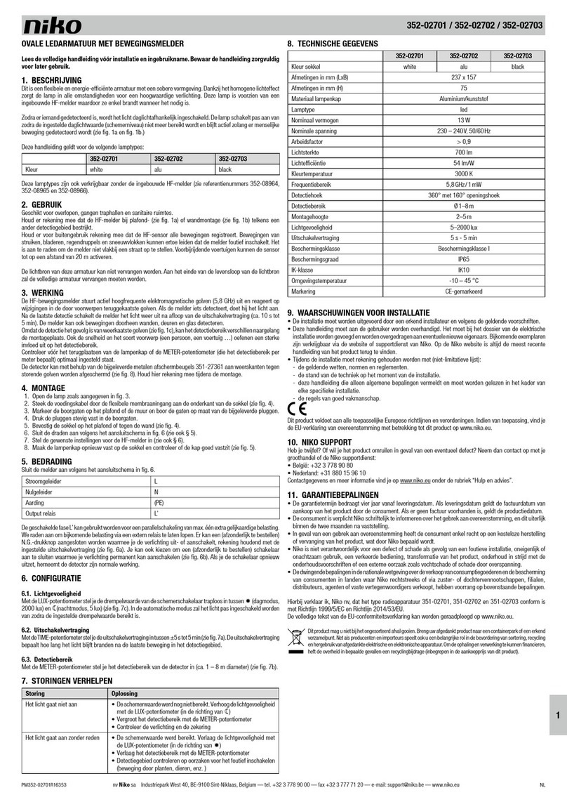 Niko 352-02701 quick start guide